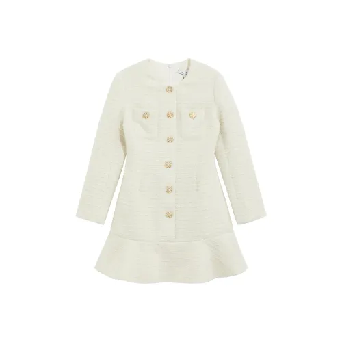 BEBE FW24 Длинное платье с длинными рукавами женское натуральный белый