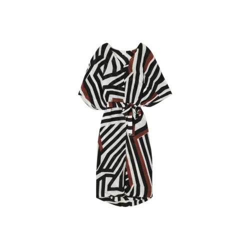 MaxMara Короткий рукав Платье Женское Черное Белое