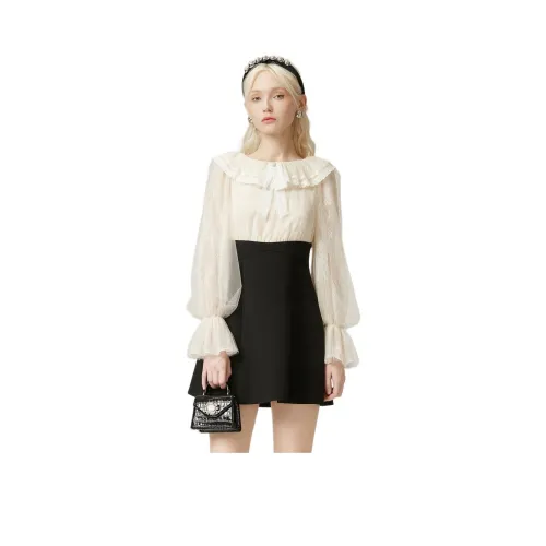 JORYAweekend Длинное платье с длинными рукавами цвет белый