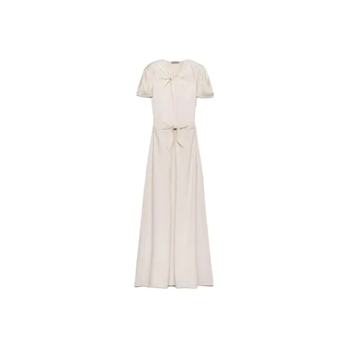 PRADA Короткий рукав Платье Женское Пустыня Бежевый