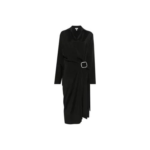 LOEWE FW24 Длинное платье с длинным рукавом унисекс черное