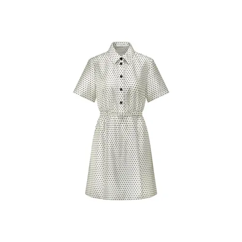 DIOR Белое Женское Короткое Платье с Рукавами