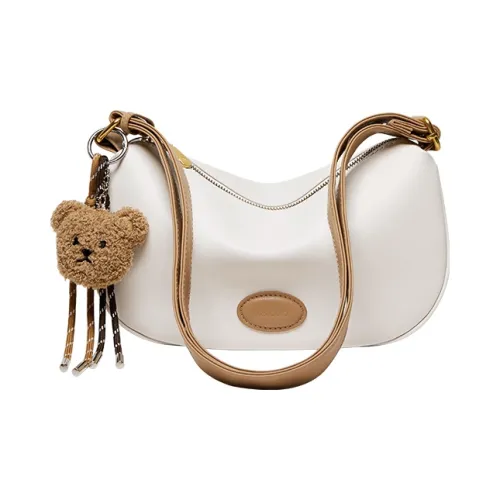 Narandu Синтетическая кожа Пельмени Сумка-полумесяц Сумка через плечо Женская Экрю