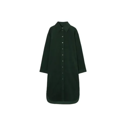 COS Темно-зеленый Женские Длинные Платья с Рукавами