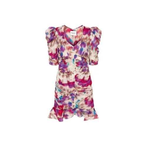 ISABEL MARANT ETOILE SS24 Короткий рукав Платье Женское Многоцветное