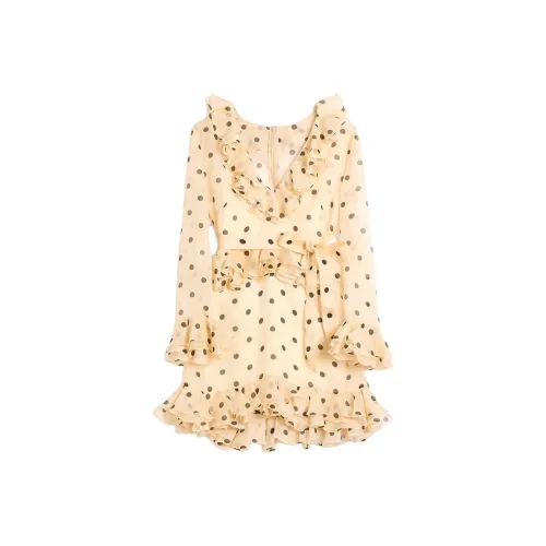 Valentino FW24 Длинное платье с длинными рукавами цвет слоновая кость женское