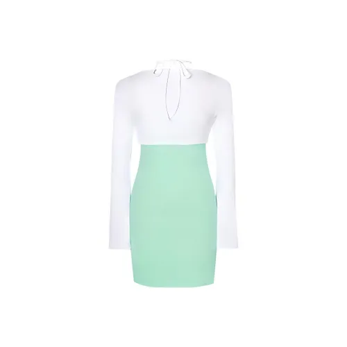 LA CRAWFISH Набор Аква-светло-зеленая юбка + белый COVER UP Женские комплекты с юбкой