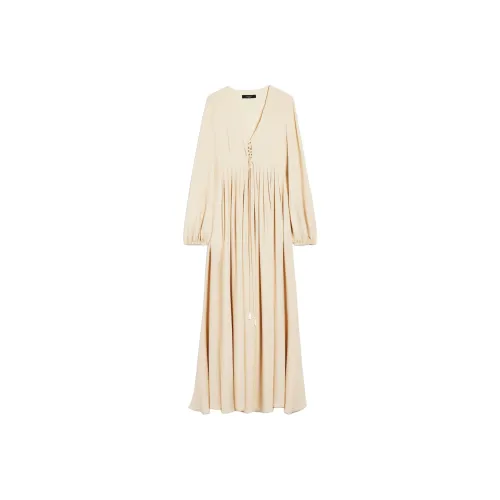 WEEKEND MaxMara Сливочный Женские Длинные Платья с Рукавами