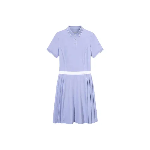 ANTA Variety Тренировки Коллекция Короткий рукав Платье Женские Сумерки Ледяной синий