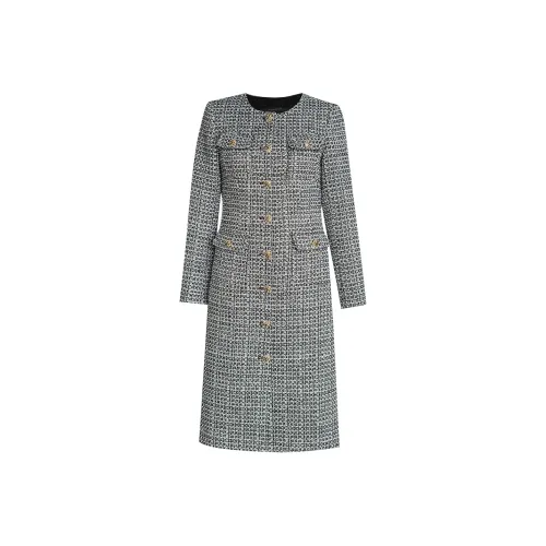 ROEYSHOUSE SS24 Длинное платье с длинными рукавами женское черно-белое смешанные цвета