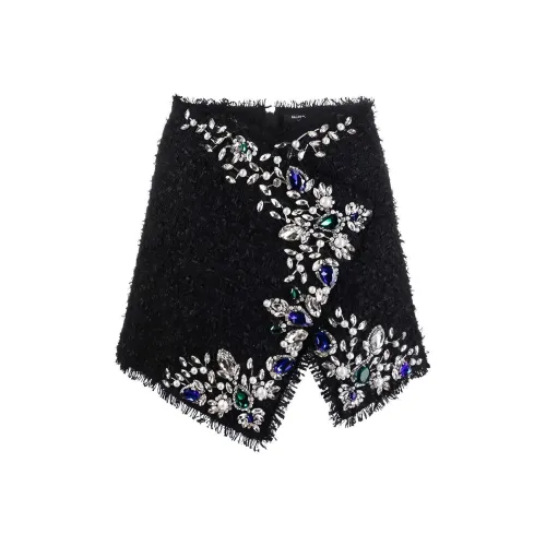 BALMAIN Черные Женские Повседневные Короткие Юбки