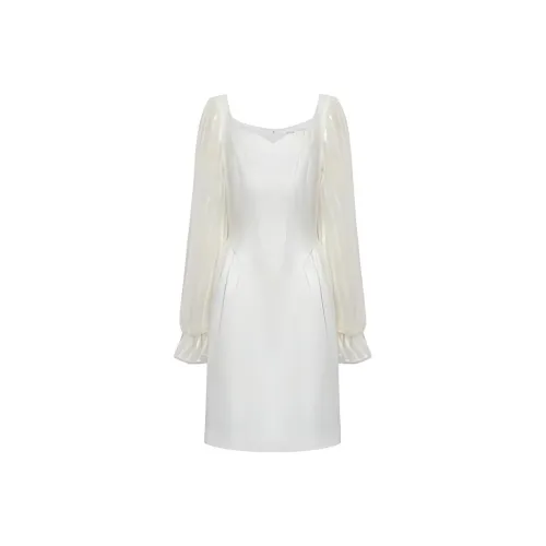 Caroline Длинный рукав Платье Женское Белое