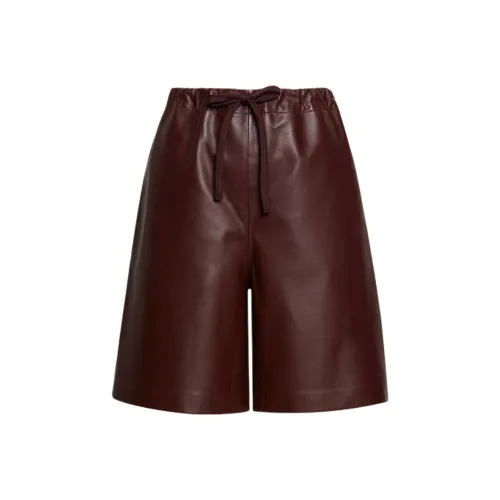SCANLAN THEODORE Кожа Короткие Повседневные Шорты Женские Цвет Баклажан