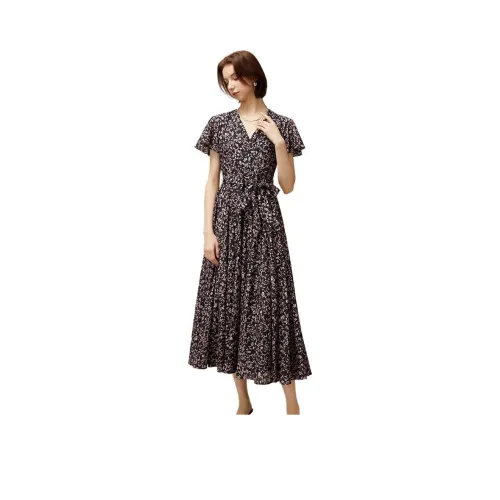 Anmani Короткий рукав Платье Женское Сливовый фиолетовый