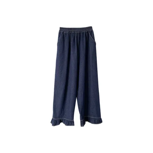 WUPODAMANVZHUANG Джинсы Женские Cuddly Синий