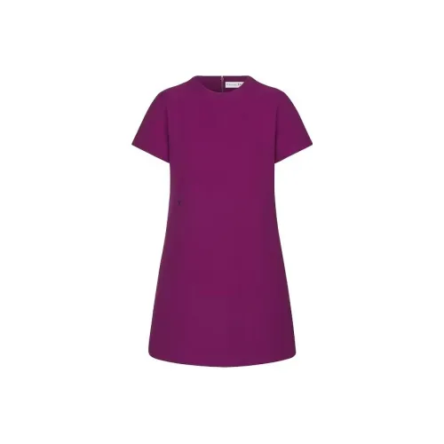 DIOR Короткий рукав Платье Женское Фиолетовое