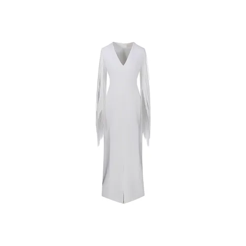 MaxMara Длинное платье с длинными рукавами женское белое