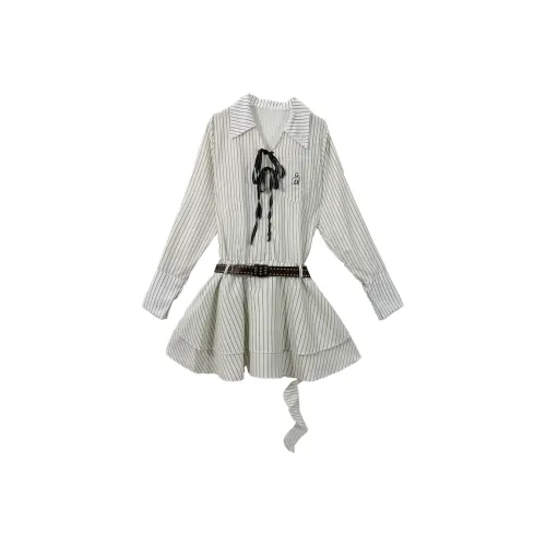 DOSOHEB Длинное платье с длинными рукавами женское полосатая юбка