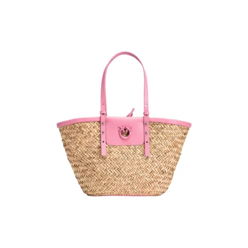 PINKO Коровья кожа с бамбуковым волокном большая унисекс сумка бежевый и розовый