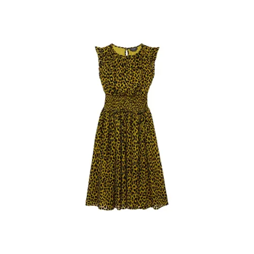 Kate Spade FW23 Без рукавов Платье Женское Желтый Зеленый