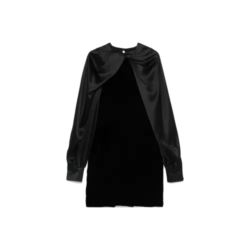 MaxMara FW24 Длинное платье с длинными рукавами женское черное