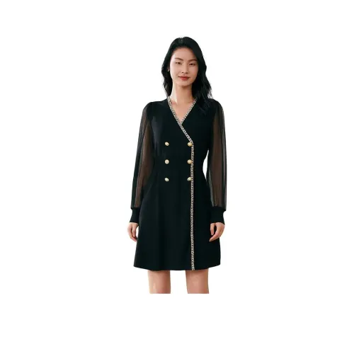 GOELIA 00B Black Женские Длинные Рукава Платья