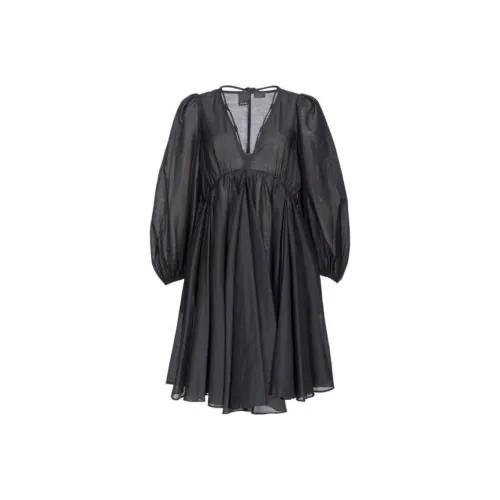 PINKO Черное Женское Длинное Платье с Рукавами
