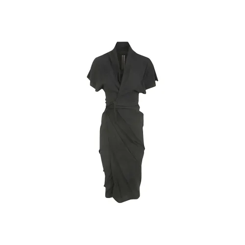 RICK OWENS Black Женские Короткие Платья с Рукавами