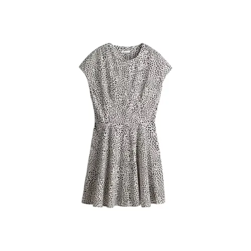 H&M Белый/Леопардовый принт Женские Платья с Коротким Рукавом