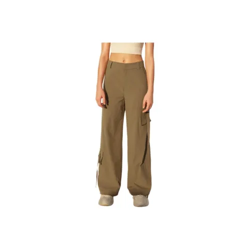 Particle Fever Карго Брюки Женские Лен Коричневый