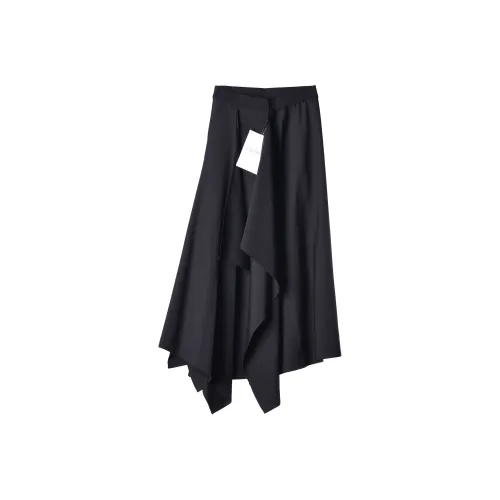 Yohji Yamamoto Черные Женские Повседневные Длинные Юбки