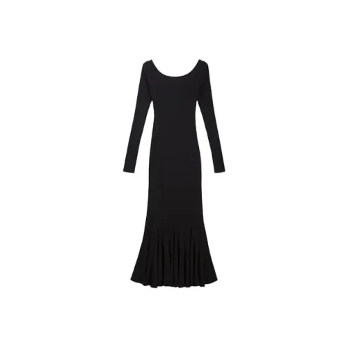 ABBY GODDESS Длинное платье с длинными рукавами женское черное