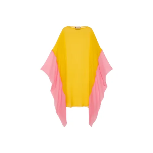 GUCCI FW23 Длинное платье с длинными рукавами женское желтое