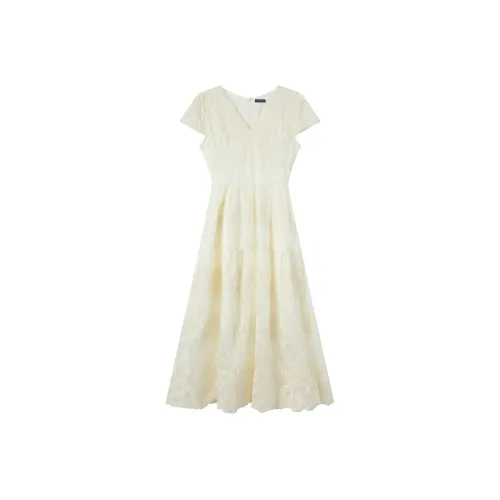 EIDOLON GRAIN Короткий рукав Платье Женское Белое