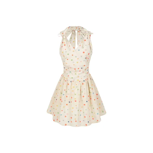 UPNANAWANG Без рукавов Платье Женское Айвори