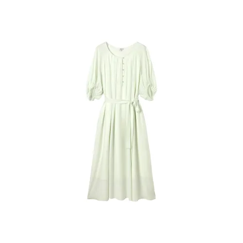 DIALOGUE Ледяно-зеленый Женские Короткие Платья с Рукавами