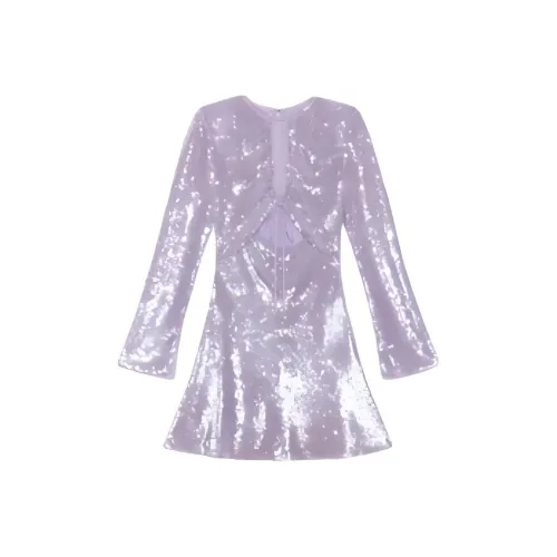 Self Портрет Длинное Платье с Длинными Рукавами Женское Сиреневый