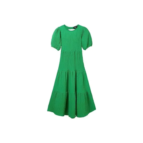 Desigual Короткий рукав Платье Женское Зеленое