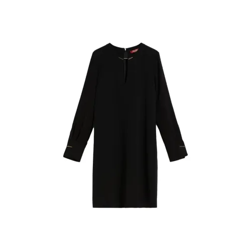 MaxMara Черное Женское Длинное Платье с Рукавами