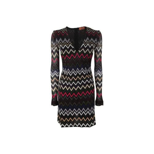 Missoni Черное Женское Длинное Платье с Рукавами