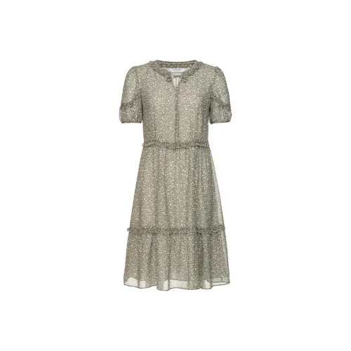 VGRASS STUDIO Короткий рукав Платье Женское Коричневое