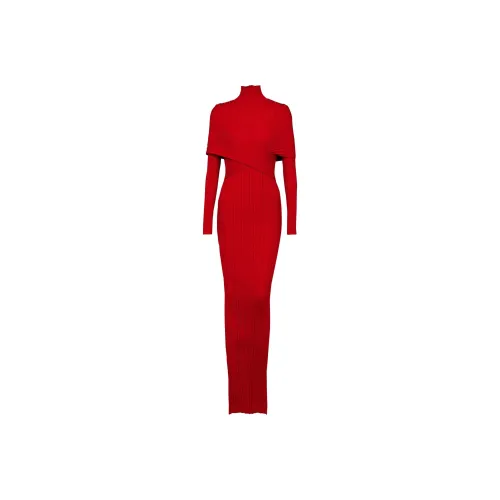 BALMAIN Red Женские Длинные Рукава Платья
