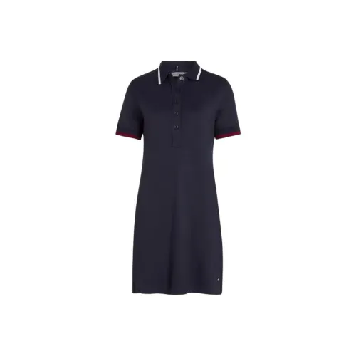 Tommy Hilfiger Черное Женское Короткое Платье с Рукавами