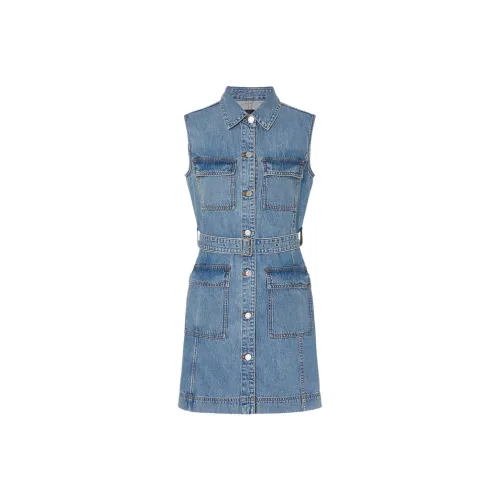 MOCO Без рукавов Платье Женское Джинсовый синий