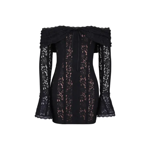 HOUSE OF CB Sadie Длинное Платье с Длинными Рукавами Женское Черное Черное