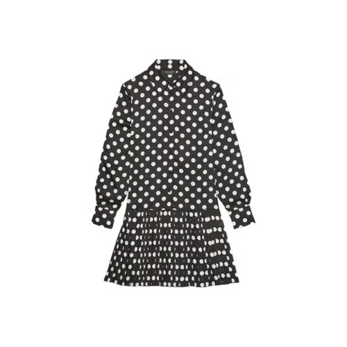 Kate Spade SS25 Длинное платье с длинными рукавами женское черное