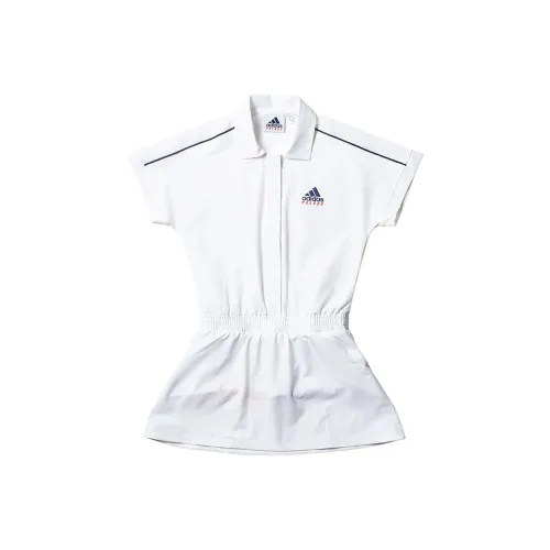 Adidas x Дворцовый Корт Короткий рукав Платье Женское Белое