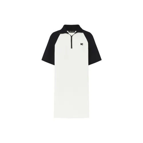 MO&CO Черное Женское Короткое Платье с Рукавами