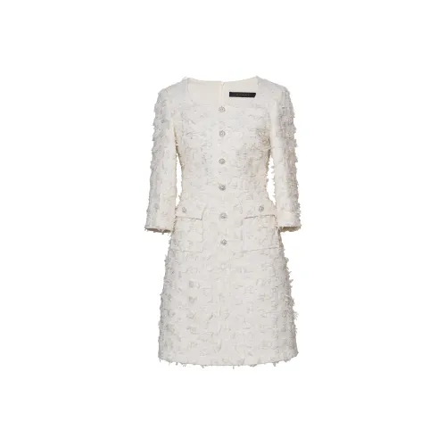 ROEYSHOUSE Длинное платье с длинными рукавами женское цвет экрю