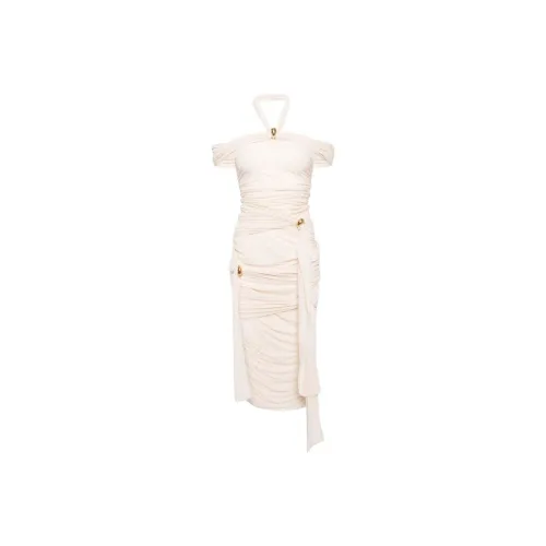 Blumarine SS24 Sleeveless Dress Women's Ecru Блумарине SS24 Без рукавов Платье Женское Экрю